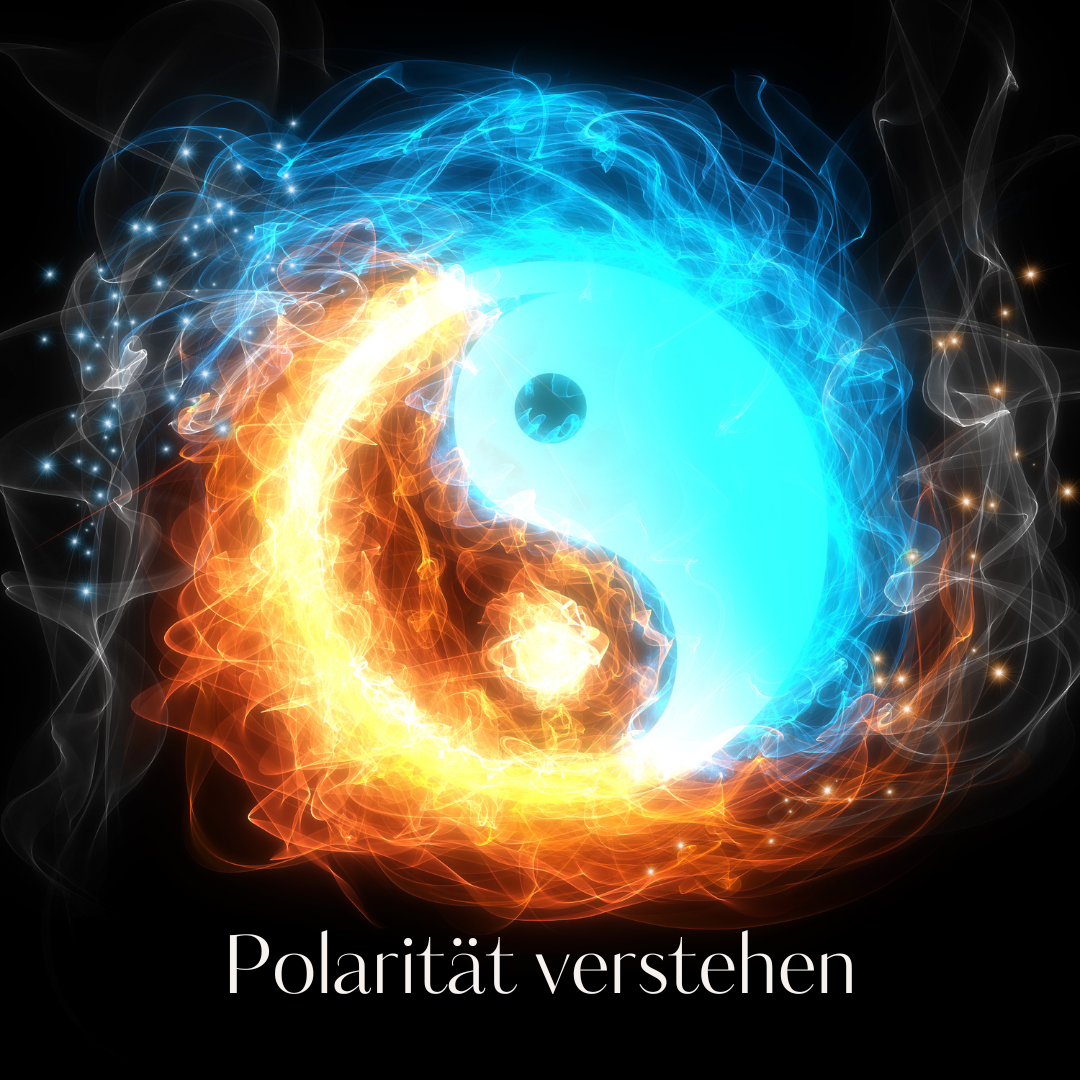 Yin-Yang-Symbol aus Feuer und Wasser als Bild für Polarität in Beziehungen – weibliche und männliche Qualitäten